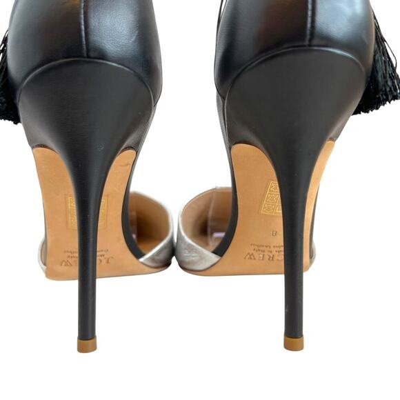 J. CREW Roxie Ankle Tie Tassel Pumps in Silver, Black, and Pink Women's Size 8 - Picture 9 of 16